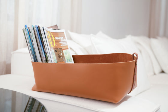 Luxe Leather Magazine Holder