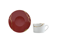  Bernardaud - Kintsugi Rouge Empereur Tea Cup and Saucer