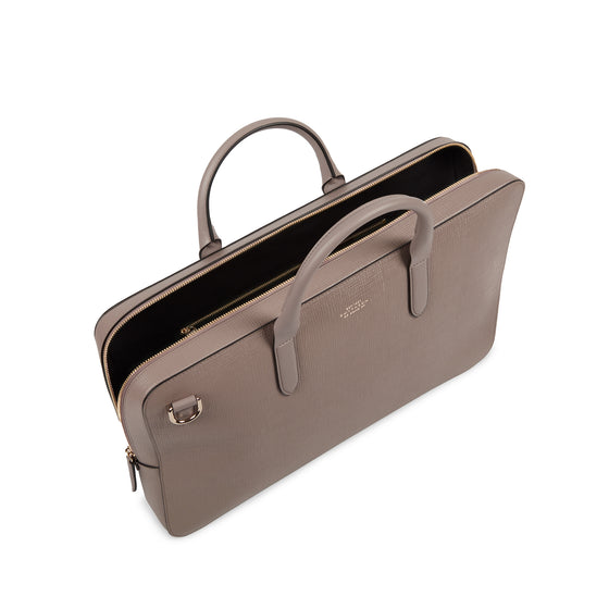 Smythson - Lightweight Slim Briefcase in Panama