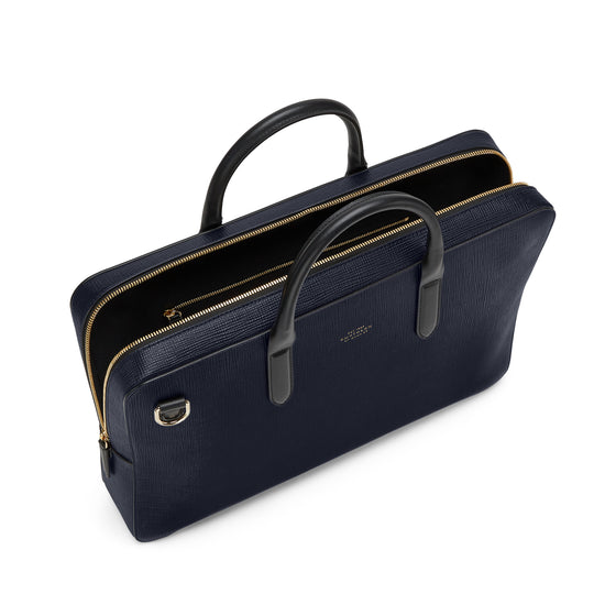 Smythson - Lightweight Slim Briefcase in Panama