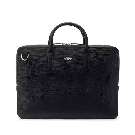 Smythson - Lightweight Slim Briefcase in Panama