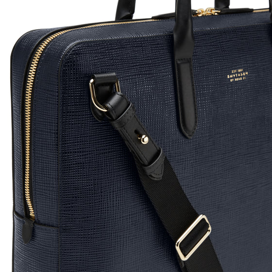 Smythson - Lightweight Slim Briefcase in Panama